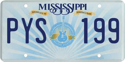 MS license plate PYS199