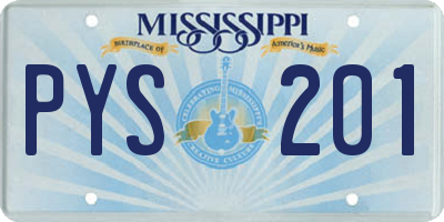 MS license plate PYS201