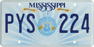 MS license plate PYS224