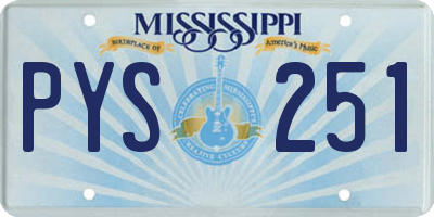 MS license plate PYS251