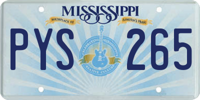 MS license plate PYS265