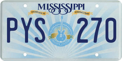 MS license plate PYS270