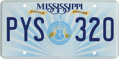 MS license plate PYS320