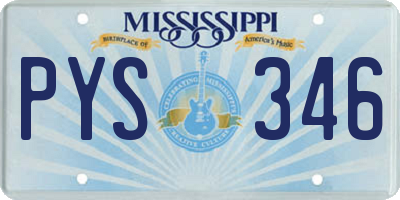 MS license plate PYS346