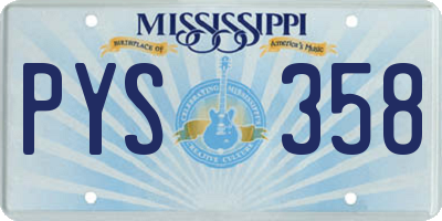 MS license plate PYS358