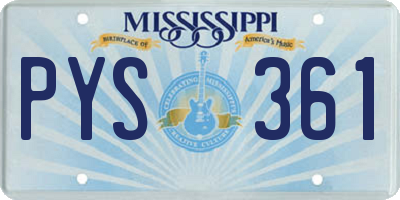 MS license plate PYS361