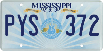 MS license plate PYS372
