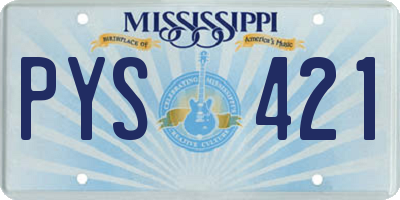 MS license plate PYS421