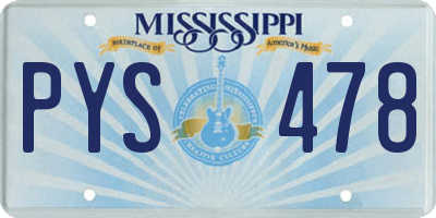 MS license plate PYS478