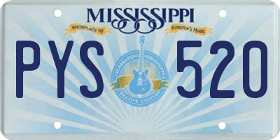MS license plate PYS520