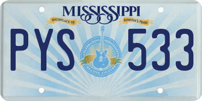 MS license plate PYS533