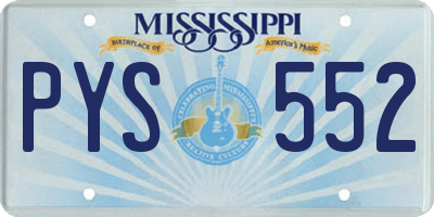MS license plate PYS552