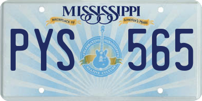 MS license plate PYS565