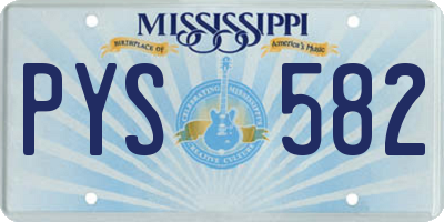 MS license plate PYS582