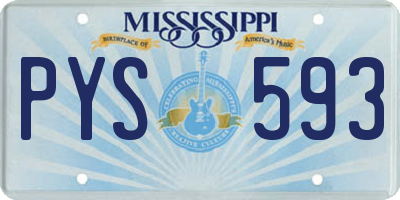 MS license plate PYS593