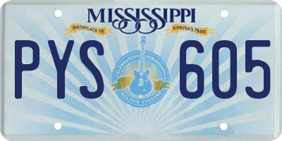 MS license plate PYS605