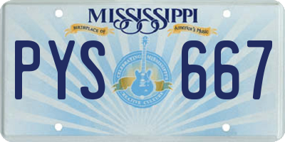 MS license plate PYS667