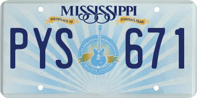 MS license plate PYS671