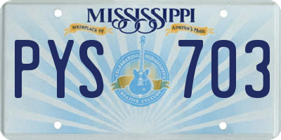 MS license plate PYS703