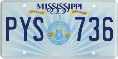 MS license plate PYS736