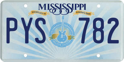 MS license plate PYS782