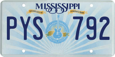 MS license plate PYS792