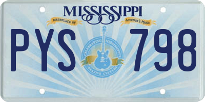 MS license plate PYS798