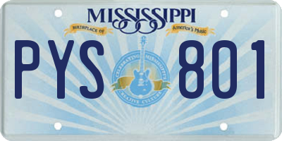MS license plate PYS801