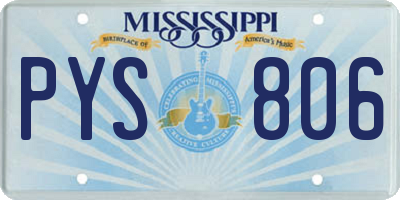 MS license plate PYS806