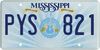 MS license plate PYS821