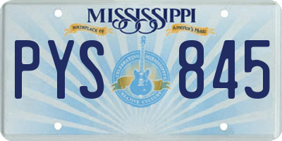 MS license plate PYS845