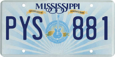 MS license plate PYS881