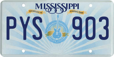 MS license plate PYS903