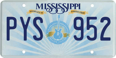 MS license plate PYS952