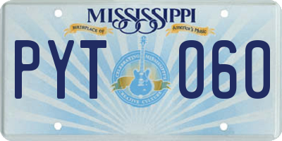 MS license plate PYT060