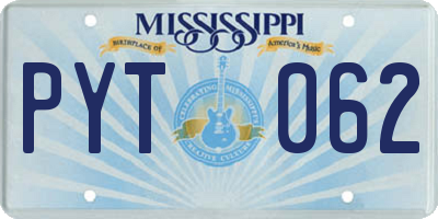 MS license plate PYT062