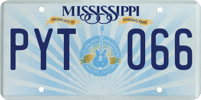 MS license plate PYT066