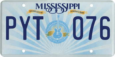 MS license plate PYT076