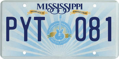 MS license plate PYT081