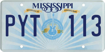 MS license plate PYT113