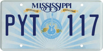 MS license plate PYT117