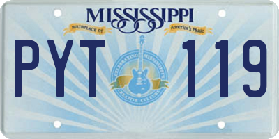 MS license plate PYT119