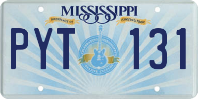 MS license plate PYT131