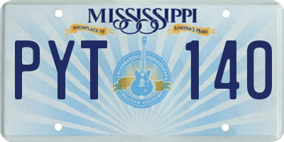 MS license plate PYT140