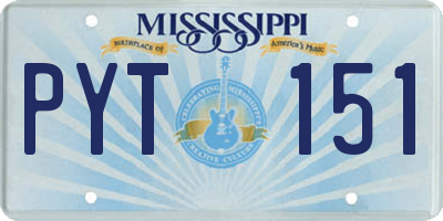 MS license plate PYT151