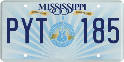 MS license plate PYT185