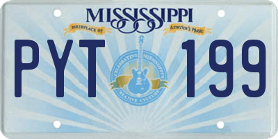 MS license plate PYT199
