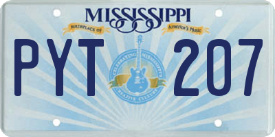 MS license plate PYT207