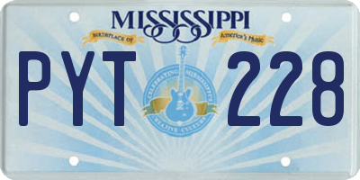MS license plate PYT228