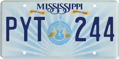 MS license plate PYT244